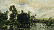 Charles Francois Daubigny The Edge of the Pond oil on canvas